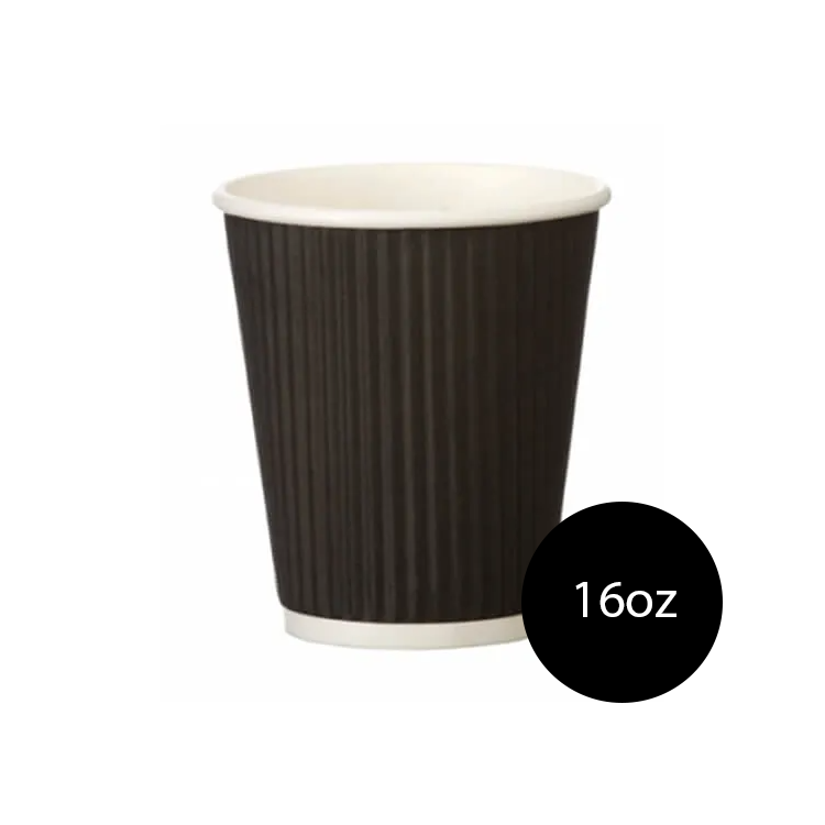 16oz Tall Black Ripple Cups (500)